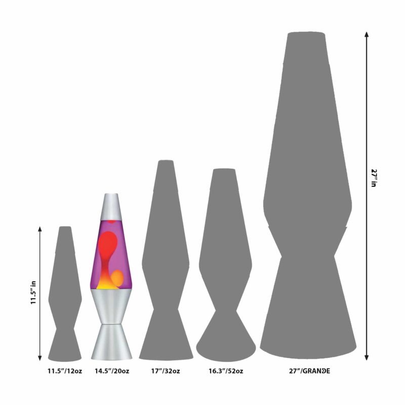 14.5” LAVA Lamp – Yellow/Purple/Silver - US 9343