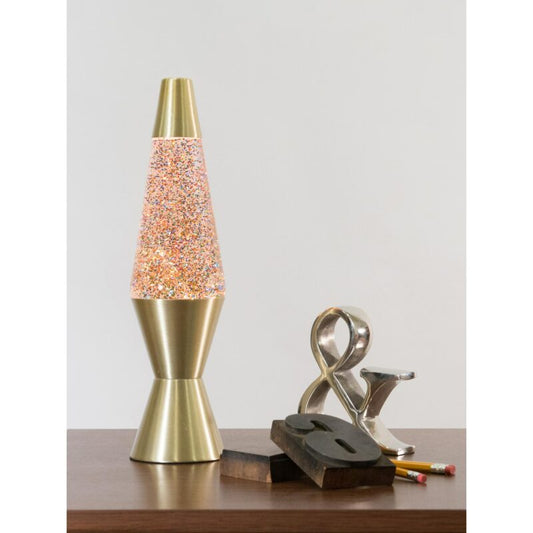 14.5″ LAVA Lamp Rainbow Glitter – Clear/Gold - US 2629