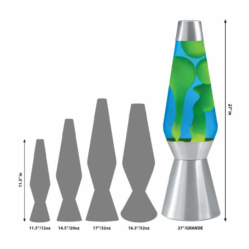27″ LAVA Lamp Grande – Yellow/Blue/Silver - US 1165