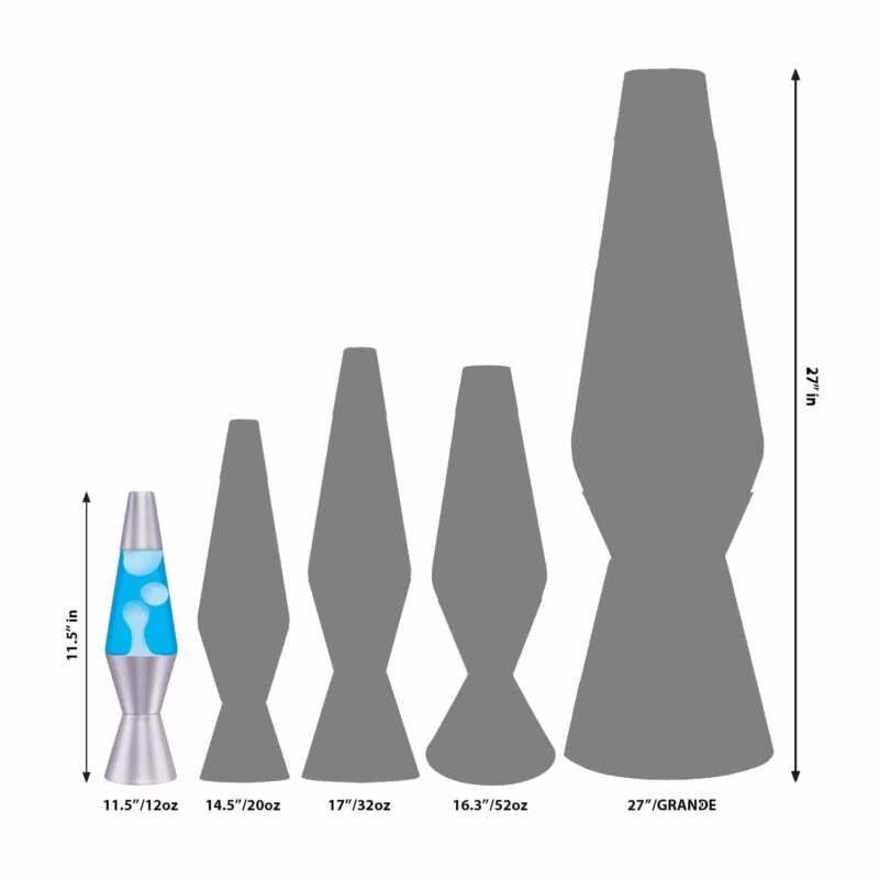 11.5″ LAVA Lamp – White/Blue/Silver - US 7594