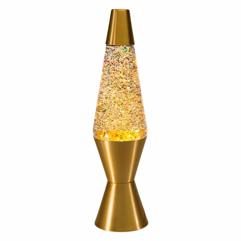 14.5″ LAVA Lamp Rainbow Glitter – Clear/Gold - US 2629