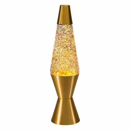 14.5″ LAVA Lamp Rainbow Glitter – Clear/Gold - US 2629