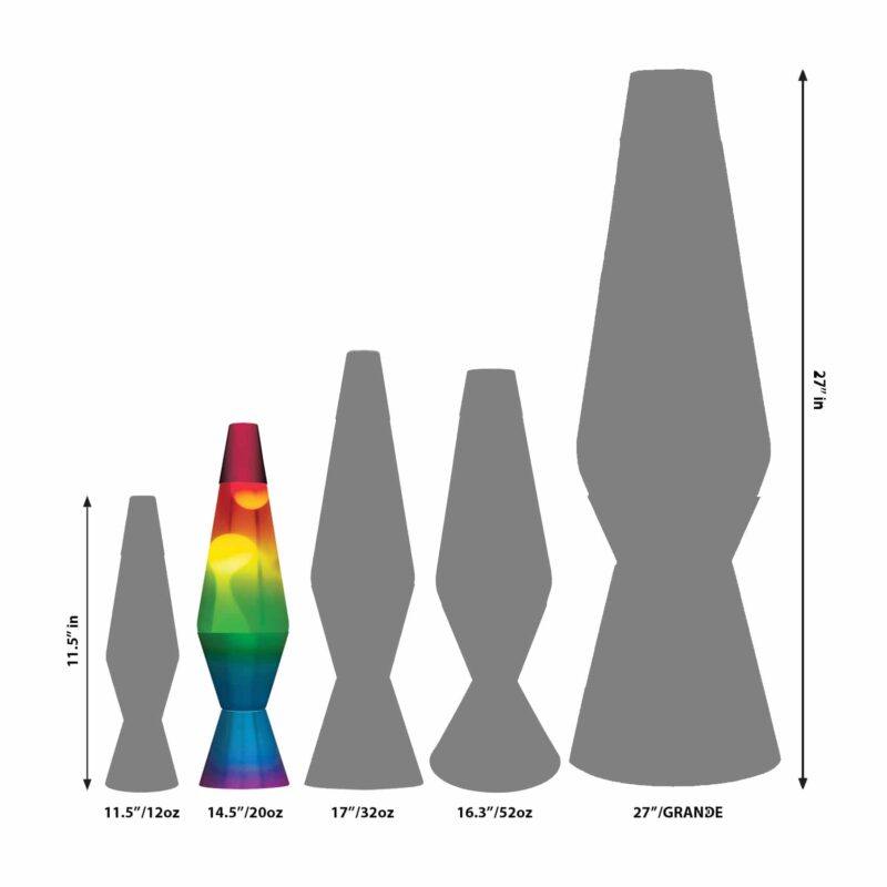14.5” LAVA Lamp Rainbow – White/Clear/Tricolor - US 5384