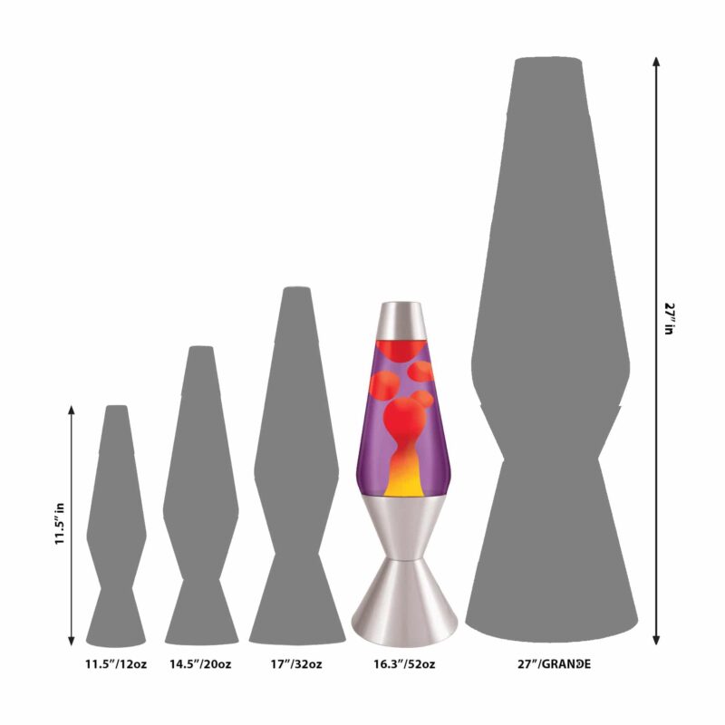 16.3″ LAVA Lamp – Yellow/Purple/Silver - US 5937